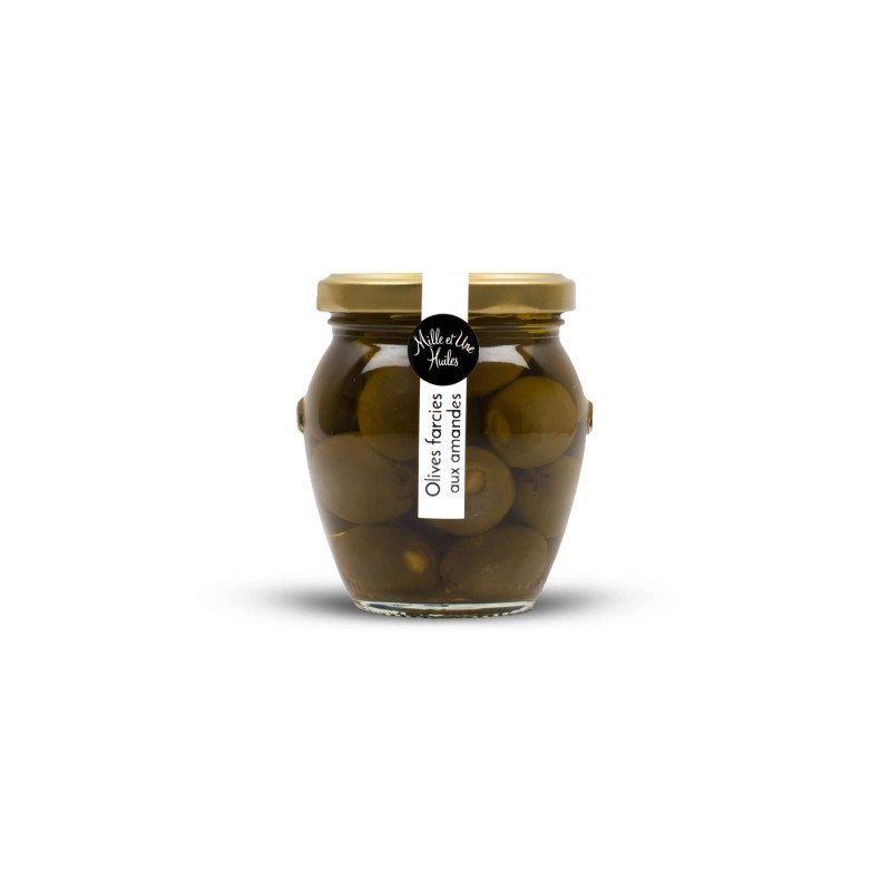 Olives farcies aux Amandes conservées à l'Huile d'Olive
